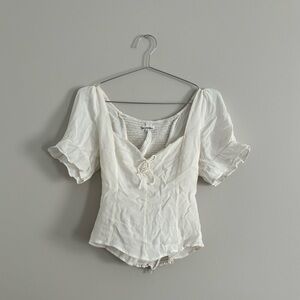 🤍 WHITE REFORMATION MILKMAID TOP 🤍 SIZE 10